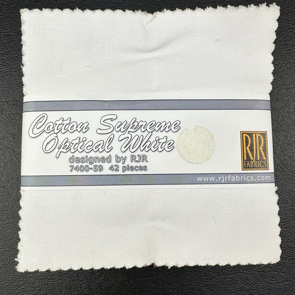 Cotton Supreme Optical White RJR Fabrics 42pc 5" Charm Pre Cut Fabric 7400-59